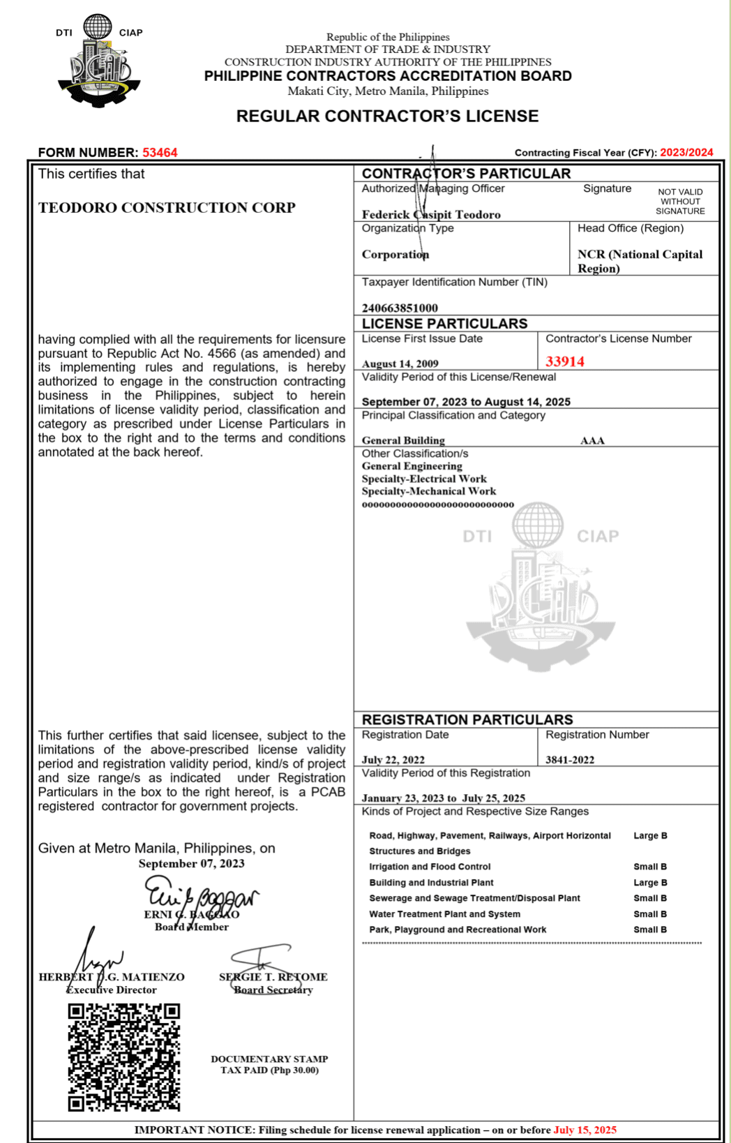 ABOUT US – Teodoro Construction Corp